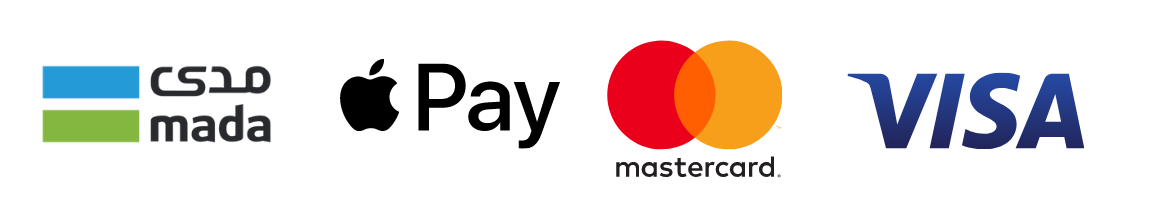 طرق الدفع: مدى - Apple Pay - Mastercard - Visa